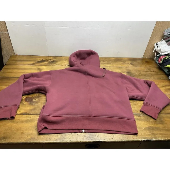 Athleta Cozy Reversible Sherpa Jacket Maroon Size Large - Picture 11 of 11